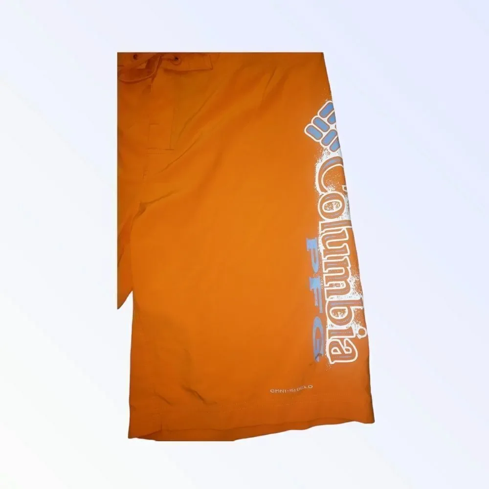 Columbia Swim Trunks Mens 36 Orange PFG Board Shorts Bathing Suit Men
